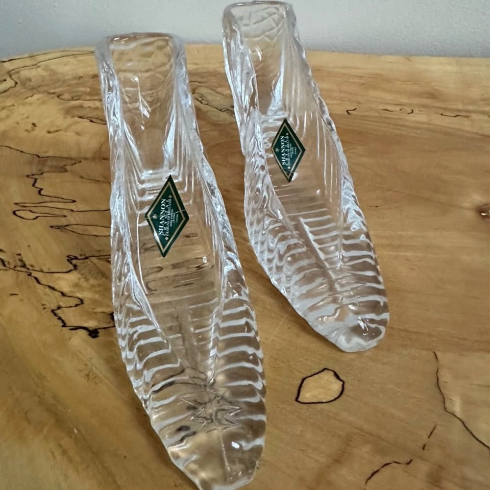 Vintage Shannon Crystal Glass Slippers - Pair